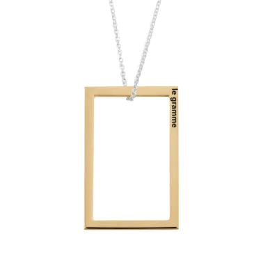 Médaille Le Gramme Rectangle 2,7g en or jaune poli et chaîne argent 925 LG_COJPO081_2.7