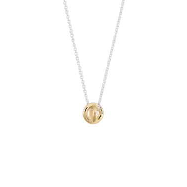 Le Gramme 1g Entrelacs medal in polished yellow gold and 925 silver chain