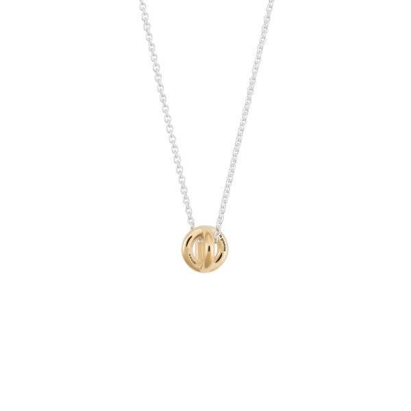 Le Gramme 1g Entrelacs medal in polished yellow gold and 925 silver chain