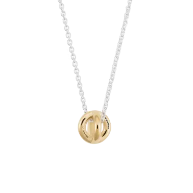 Le Gramme 1g Entrelacs medal in polished yellow gold and 925 silver chain