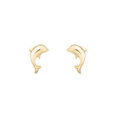 Les Poinçonneurs Dolphins earrings in yellow gold 