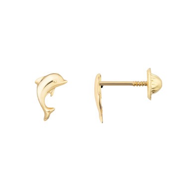 Les Poinçonneurs Dolphins earrings in yellow gold 