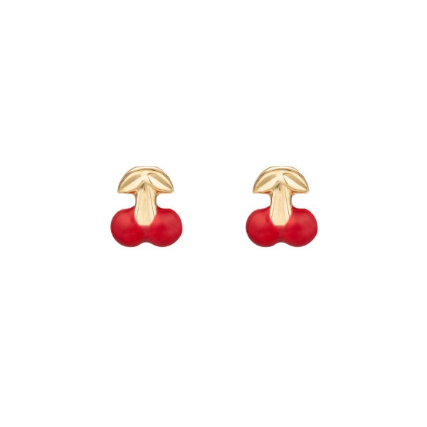 Les Poinçonneurs Cherries earrings in yellow gold 