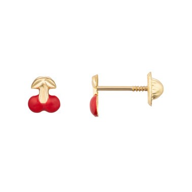 Les Poinçonneurs Cherries earrings in yellow gold 