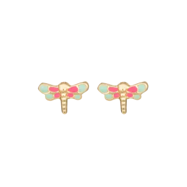Boucles d'oreilles Les Poinçonneurs Libellules en or jaune 