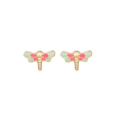 Les Poinçonneurs Dragonflies earrings in yellow gold 
