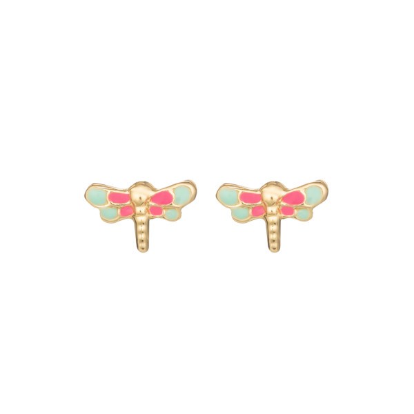 Les Poinçonneurs Dragonflies earrings in yellow gold 
