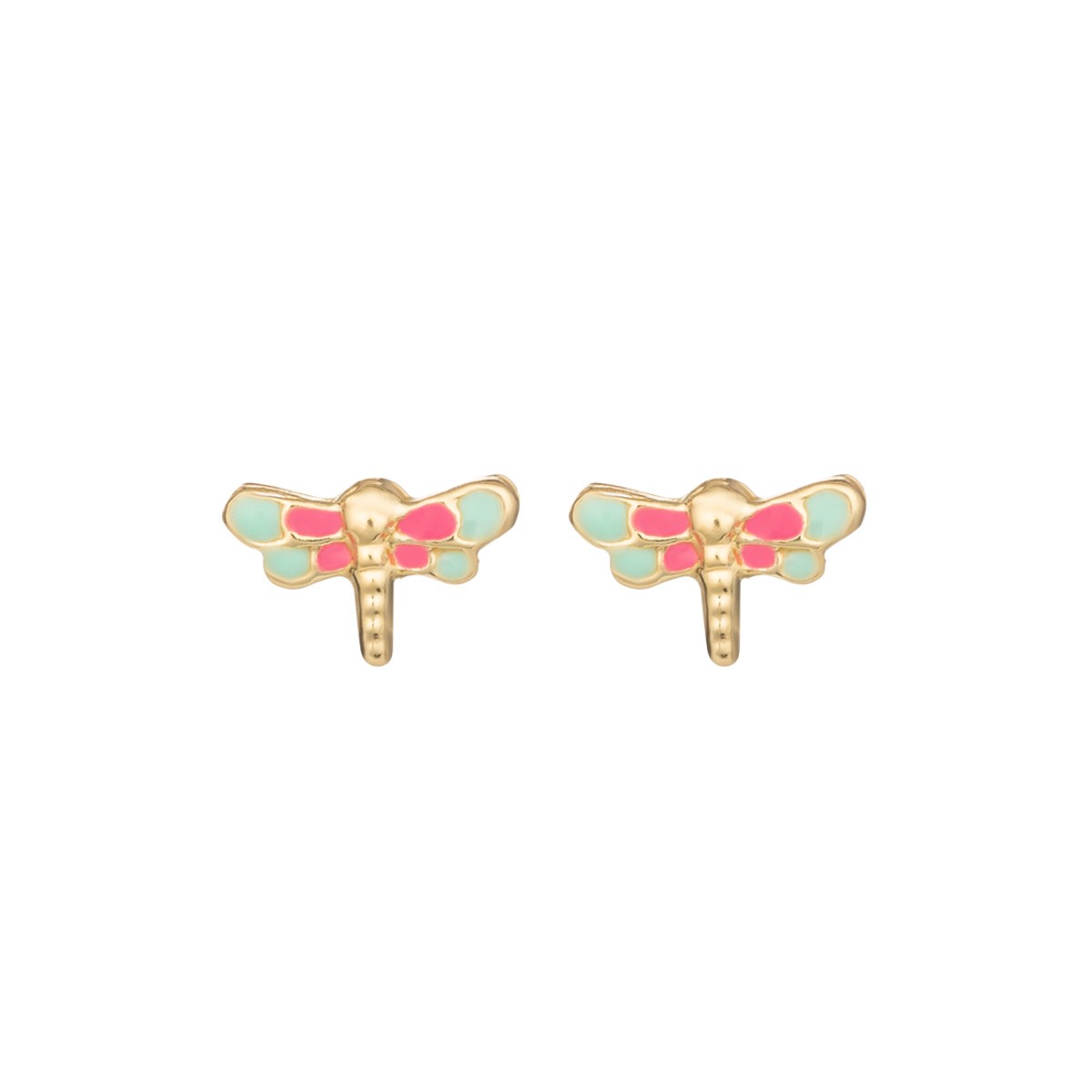 Boucles d'oreilles Les Poinçonneurs Libellules en or jaune 