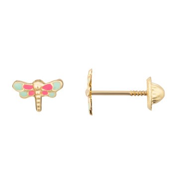 Les Poinçonneurs Dragonflies earrings in yellow gold 