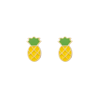 Boucles d'oreilles Les Poinçonneurs Ananas en or jaune 