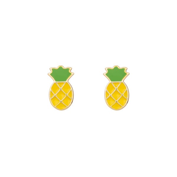 Les Poinçonneurs Pinapple earrings in yellow gold 