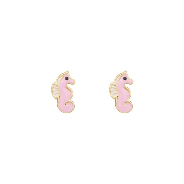 Les Poinçonneurs Seahorses earrings in yellow gold 