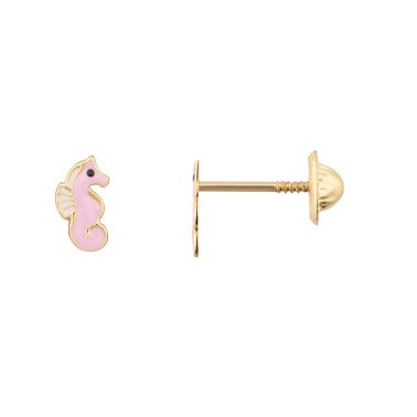 Les Poinçonneurs Seahorses earrings in yellow gold 