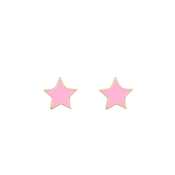 Les Poinçonneurs Pink Stars earrings in yellow gold 