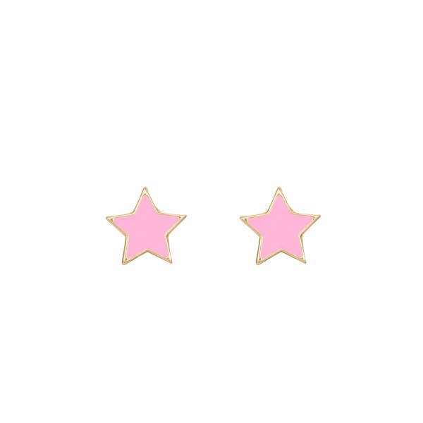 Les Poinçonneurs Pink Stars earrings in yellow gold 