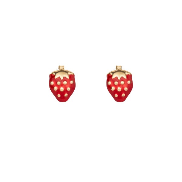 Les Poinçonneurs Strawberries earrings in yellow gold 