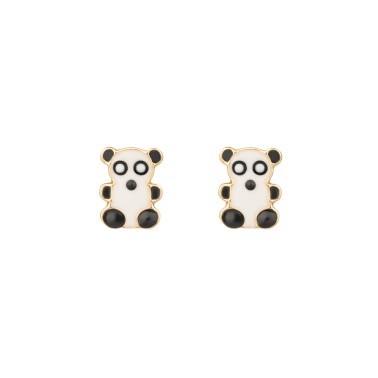 Les Poinçonneurs Pandas earrings in yellow gold 