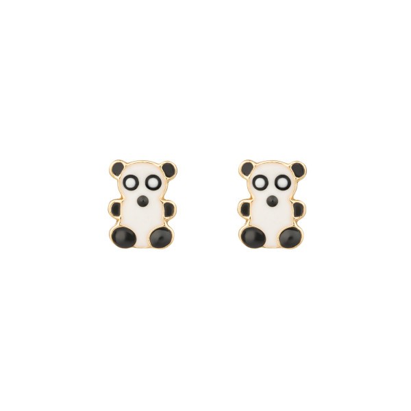 Les Poinçonneurs Pandas earrings in yellow gold 
