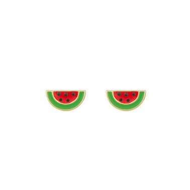 Les Poinçonneurs Watermelons earrings in yellow gold 