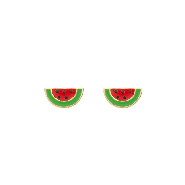 Les Poinçonneurs Watermelons earrings in yellow gold 