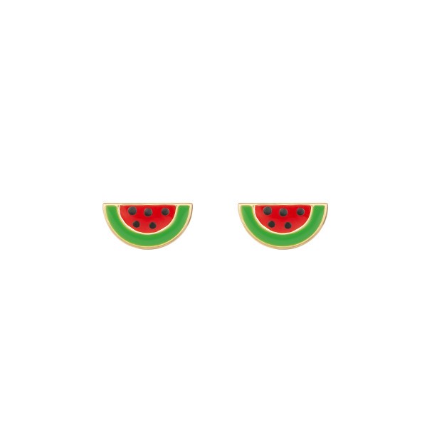 Les Poinçonneurs Watermelons earrings in yellow gold 