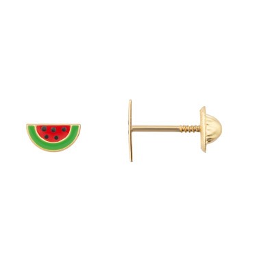 Les Poinçonneurs Watermelons earrings in yellow gold 