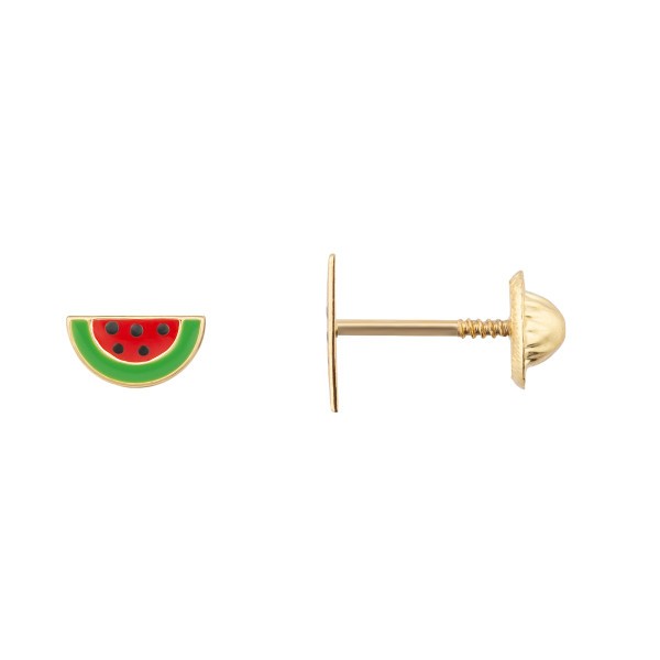 Les Poinçonneurs Watermelons earrings in yellow gold 