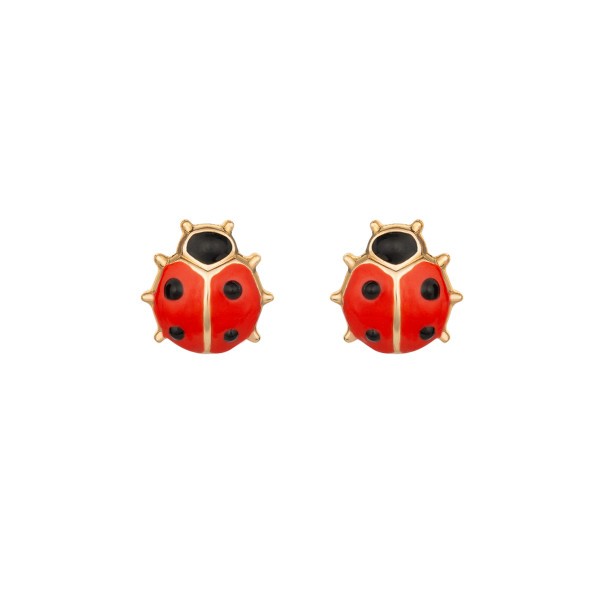 Les Poinçonneurs Ladybirds earrings in yellow gold 
