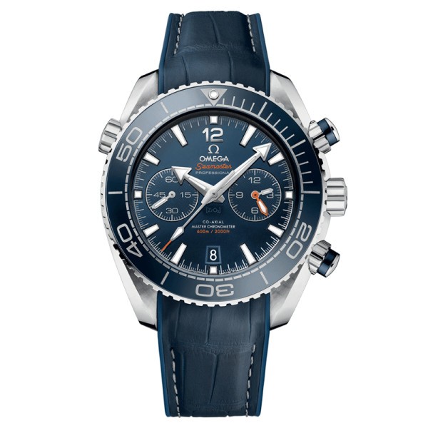Montre Omega Seamaster Planet Ocean 600m Master Chronometer cadran bleu bracelet cuir bleu 45,5 mm - SOLDAT