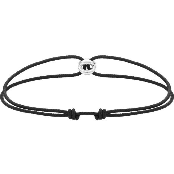 Bracelet Le Gramme Entrelacs 1g en argent poli sur cordon noir