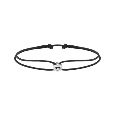 Bracelet Le Gramme Entrelacs 1g en argent poli sur cordon noir