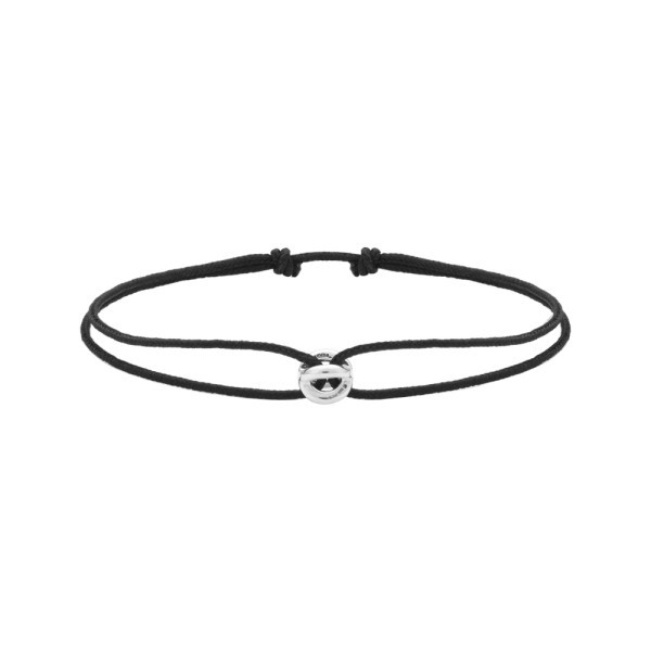 Bracelet Le Gramme Entrelacs 1g en argent poli sur cordon noir