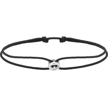 Bracelet Le Gramme Entrelacs 1g en argent poli sur cordon noir