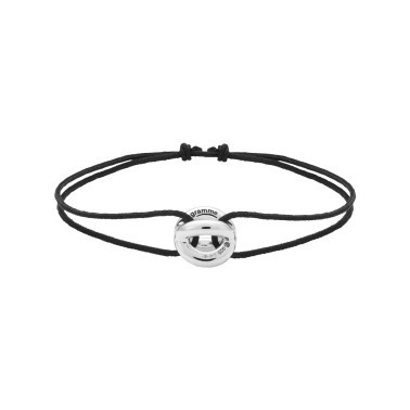 Bracelet Le Gramme Entrelacs 3g en argent poli sur cordon noir