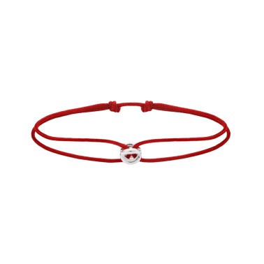 Bracelet Le Gramme Entrelacs 1g en argent poli sur cordon rouge
