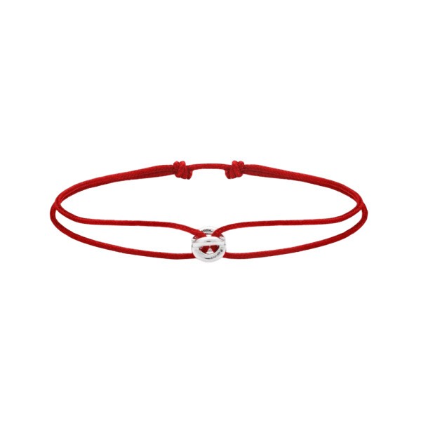 Bracelet Le Gramme Entrelacs 1g en argent poli sur cordon rouge