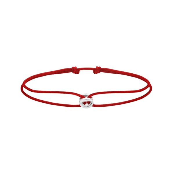 Bracelet Le Gramme Entrelacs 1g en argent poli sur cordon rouge