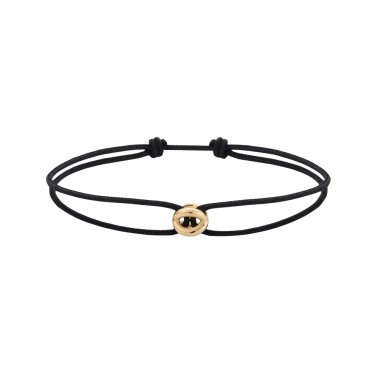 Bracelet Le Gramme Entrelacs 1g en or jaune poli sur cordon noir