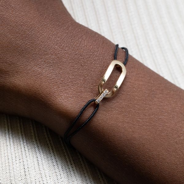 Bracelet cordon So Shocking Origine en or jaune et diamants