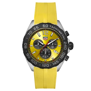Montre TAG Heuer Formula 1 Colors quartz cadran jaune bracelet caoutchouc jaune 43 mm