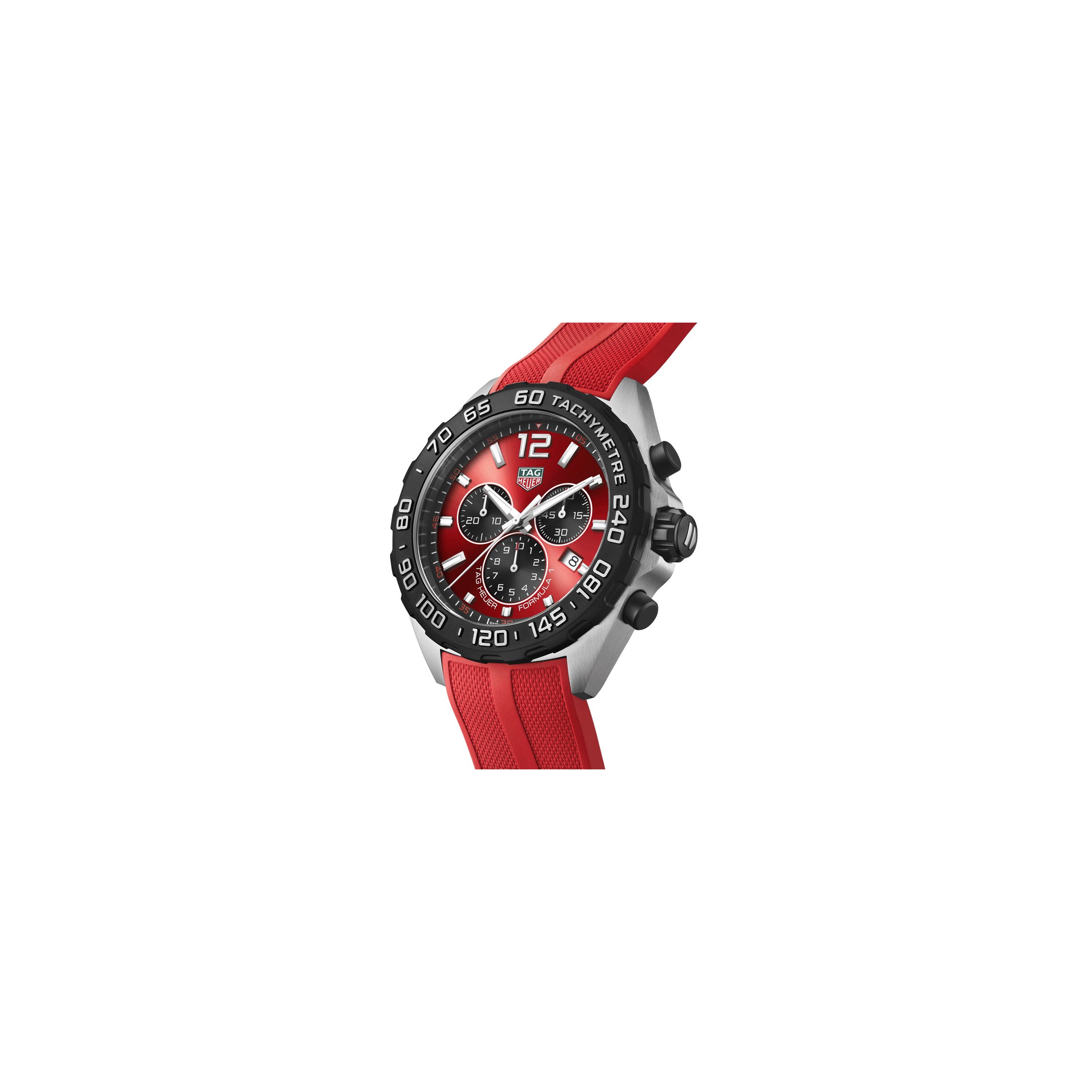 TAG Heuer Formula 1 Colors quartz watch red dial red rubber strap 43 mm