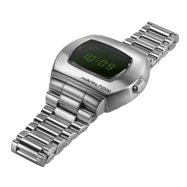 Montre Hamilton American Classic PSR Digital quartz acier affichage LED vert 40,8 x 34,7 mm H52414131