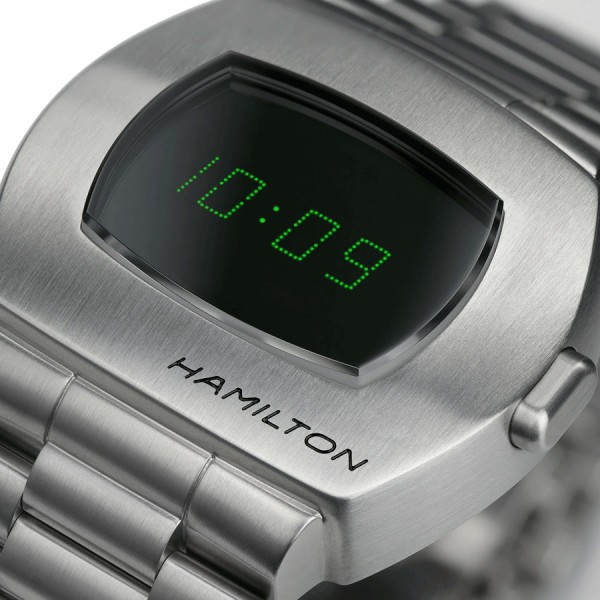 Montre Hamilton American Classic PSR Digital quartz acier affichage LED vert 40,8 x 34,7 mm