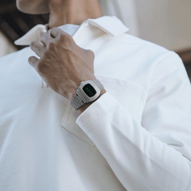 Montre Hamilton American Classic PSR Digital quartz acier affichage LED vert 40,8 x 34,7 mm