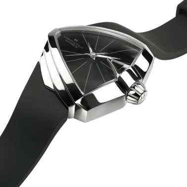 Montre Hamilton Ventura S automatique cadran noir bracelet caoutchouc noir 34,5 x 38 mm H24105330