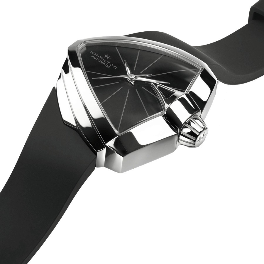 Montre Hamilton Ventura S automatique cadran noir bracelet caoutchouc noir 34,5 x 38 mm H24105330