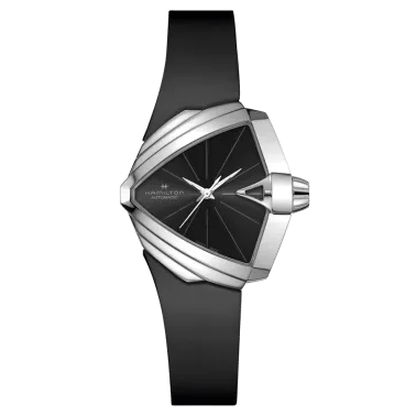 Montre Hamilton Ventura S automatique cadran noir bracelet caoutchouc noir 34,5 x 38 mm H24105330