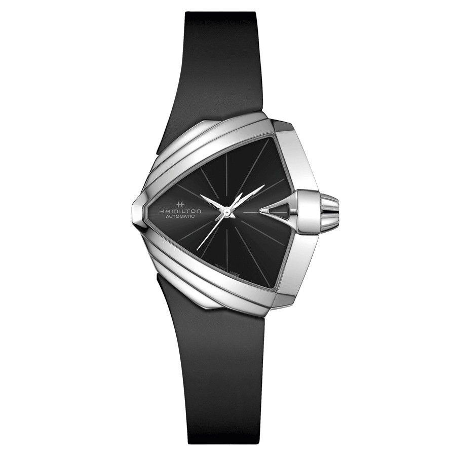 Montre Hamilton Ventura S automatique cadran noir bracelet caoutchouc noir 34,5 x 38 mm H24105330