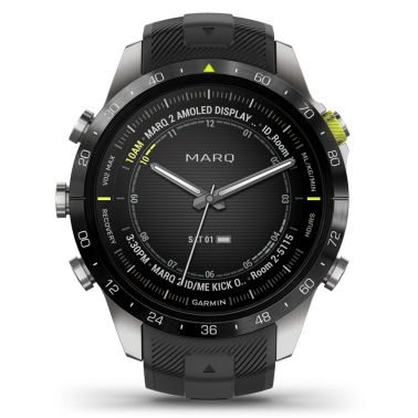 Garmin Marq Gen 2 Athlete watch sapphire titanium black silicone rubber strap 46 mm 010-02648-41