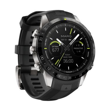 Garmin Marq Gen 2 Athlete watch sapphire titanium black silicone rubber strap 46 mm 010-02648-41